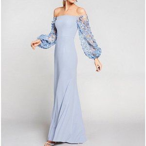 Eliza J 3D Floral Off-the-Shoulder Gown